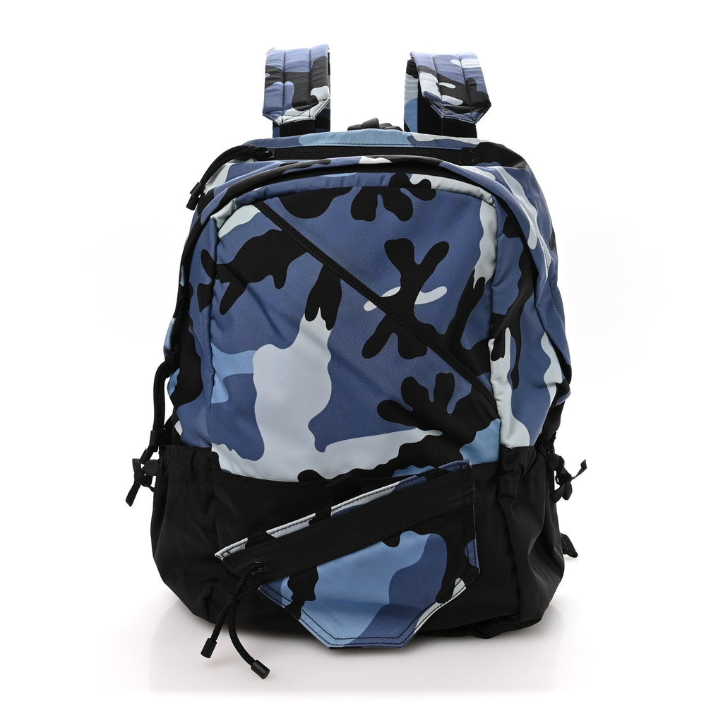 Nylon Camouflage Backpack Blue