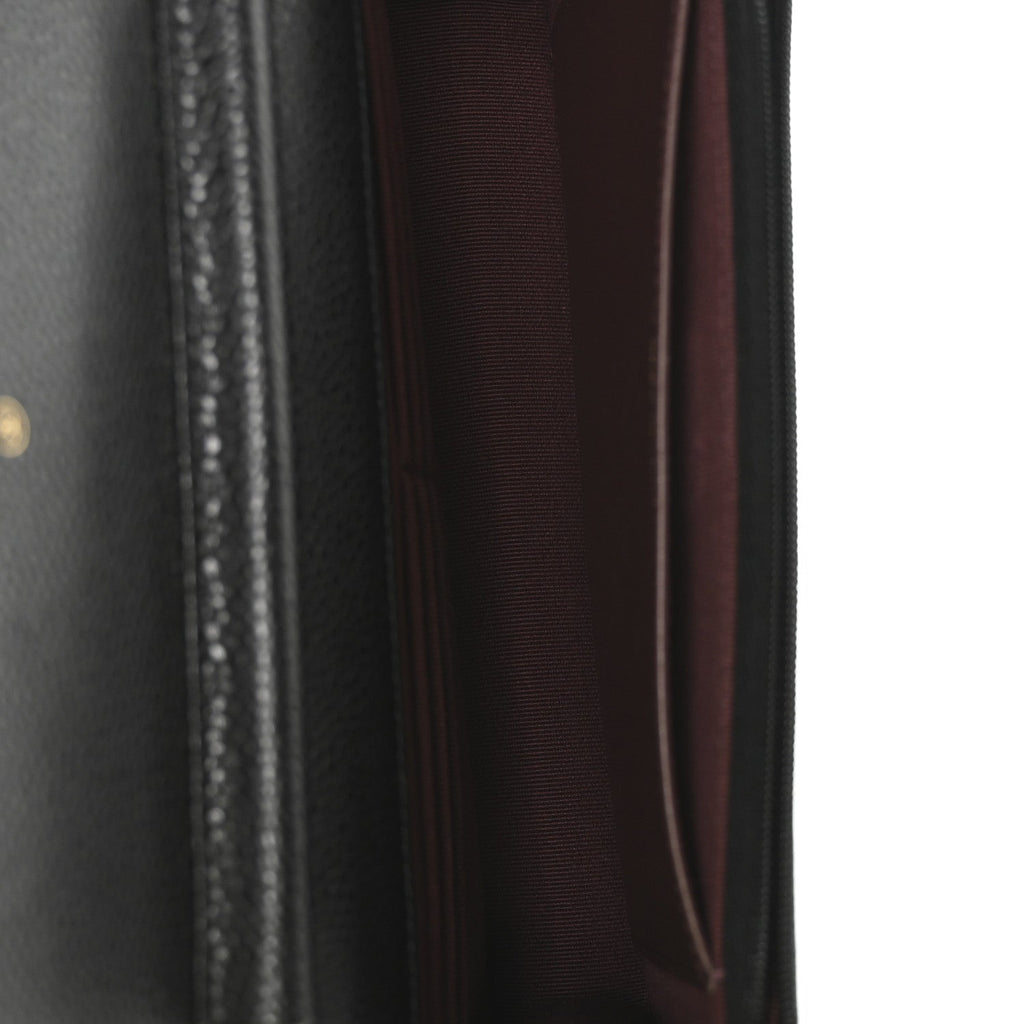 Caviar Quilted Wallet on Chain WOC Black