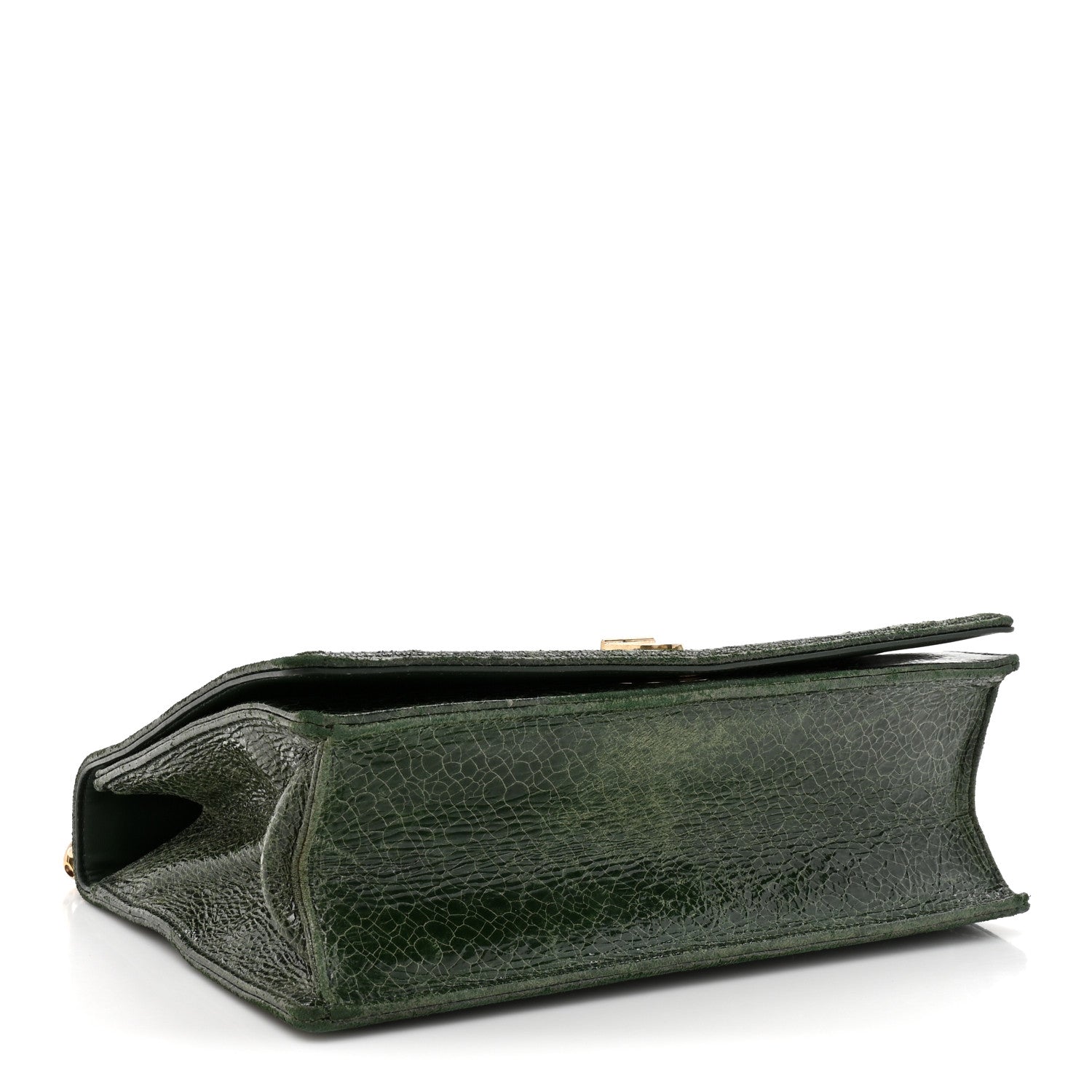 Ceramic Effect Deerskin Large Diorama Flap Bag Malachite Green