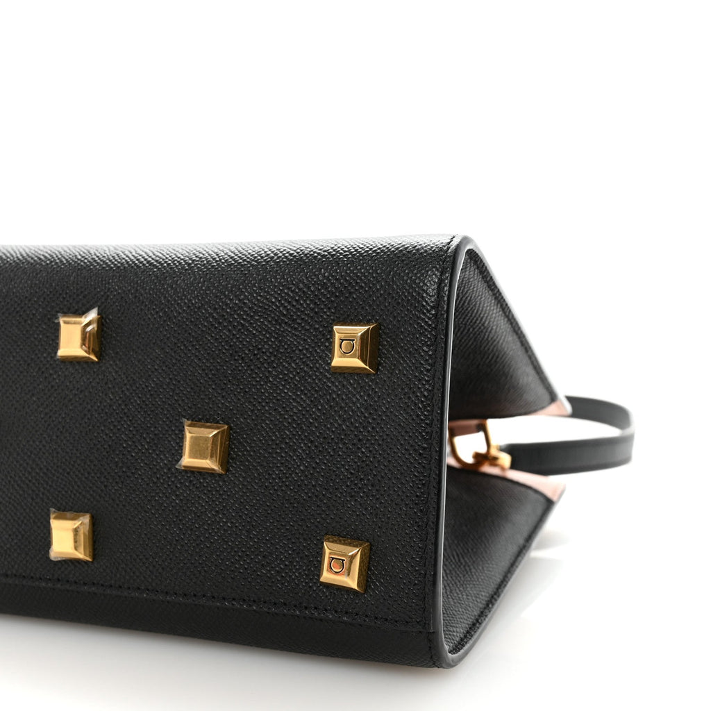 Calfskin Small The Studio Box Bag Black