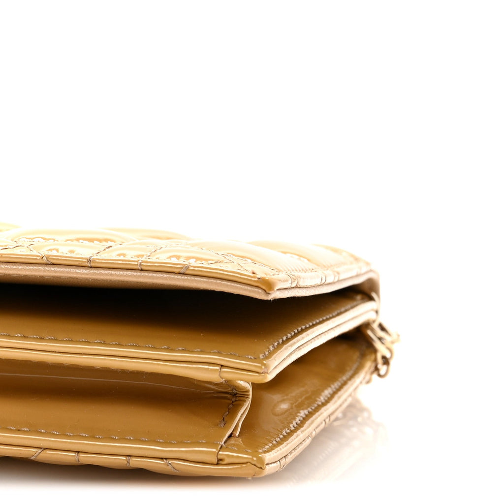 Patent Cannage Lady Dior Convertible Clutch Beige