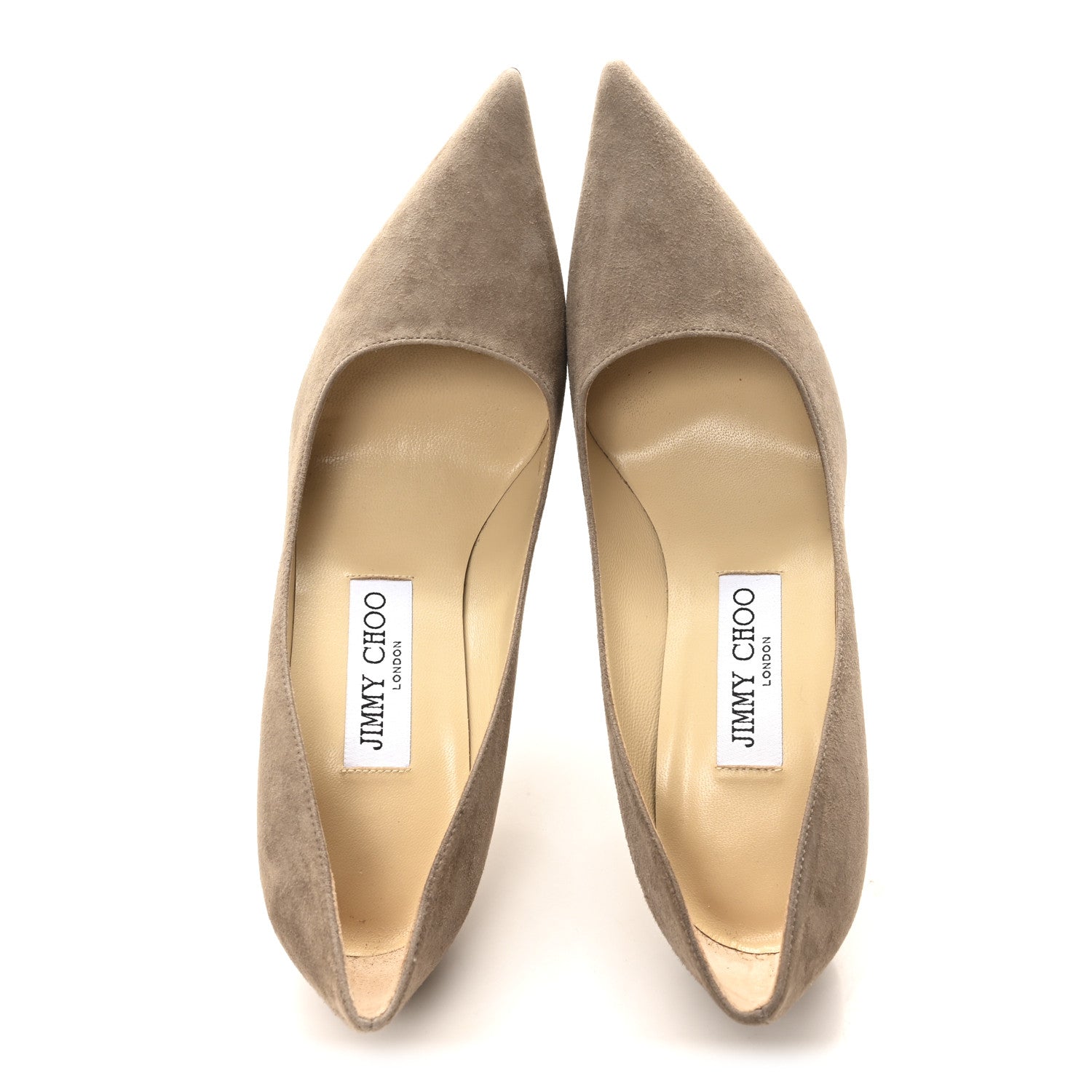 Suede Pointy Toe Romy Pumps 35.5 Stone