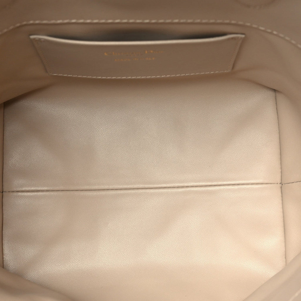 Calfskin Macrocannage Small Toujours Vertical Tote Powder Beige