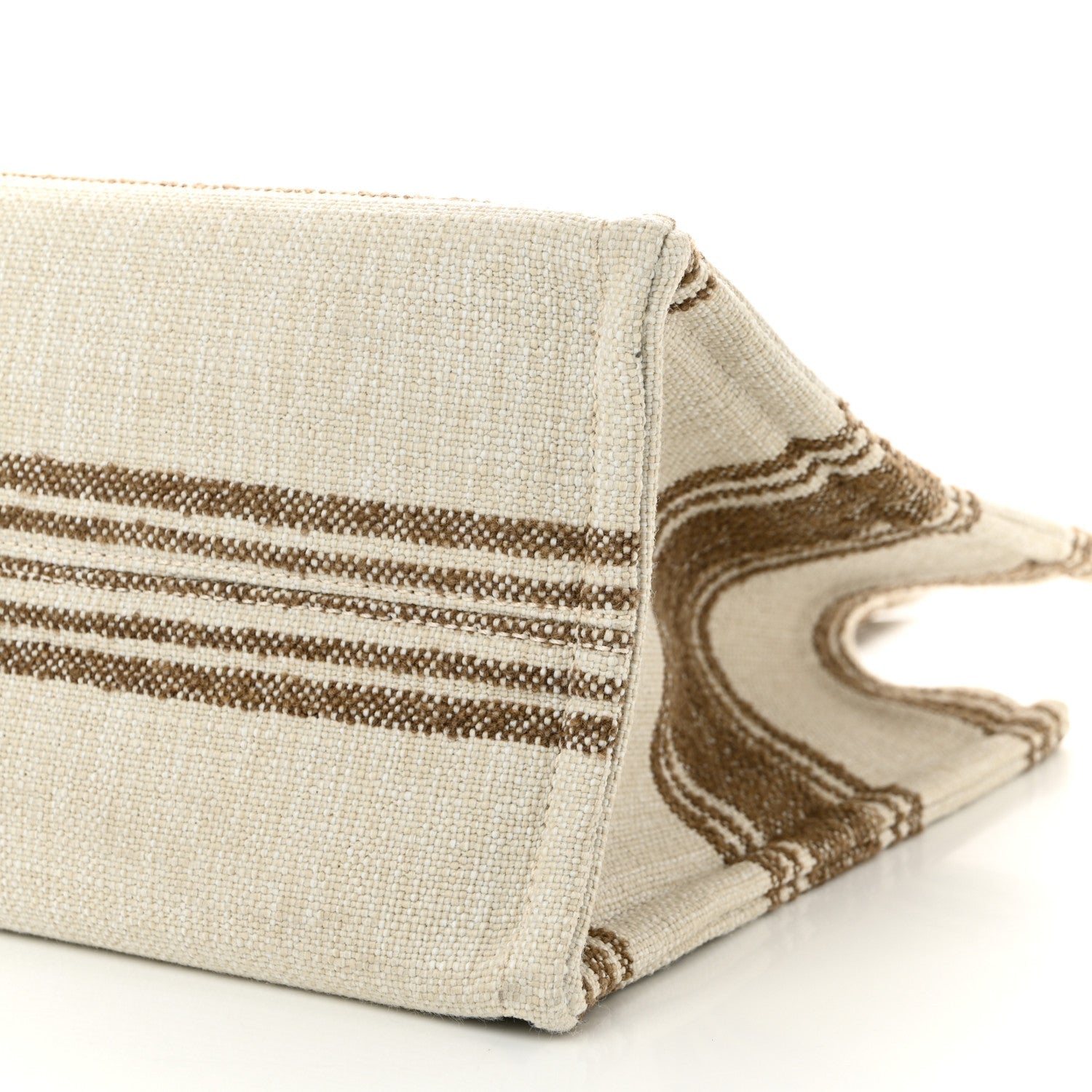 Jacquard Striped Large Cabas Thais Tobacco Tan
