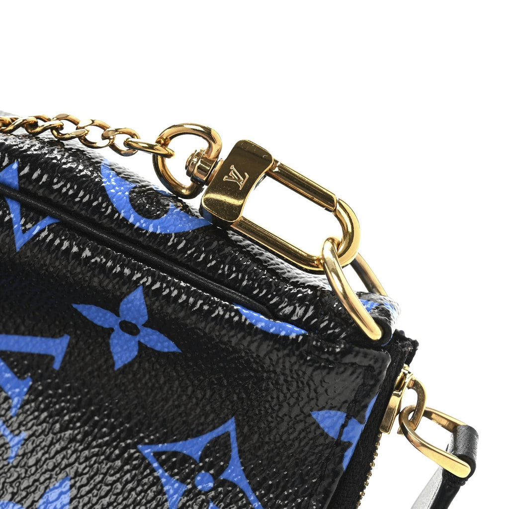 Colored Monogram Mini Pochette Accessories Blue Black