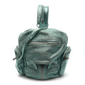 Metallic Calfskin Marti Backpack Bag Light Blue Rhodium Hardware