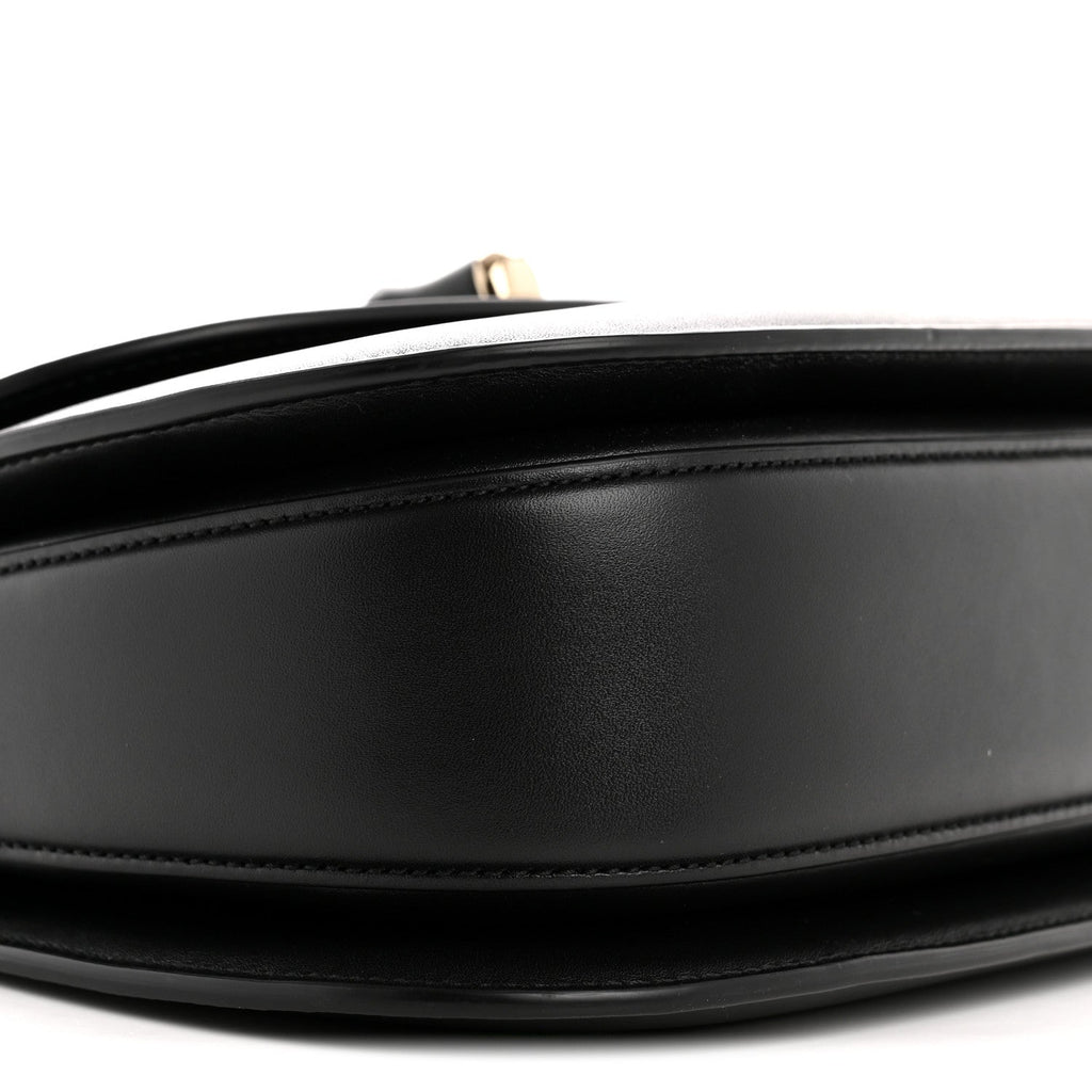 Boarded Dyana Lux Calfskin Web Monochrome Small Bamboo 1947 Top Handle Bag Black