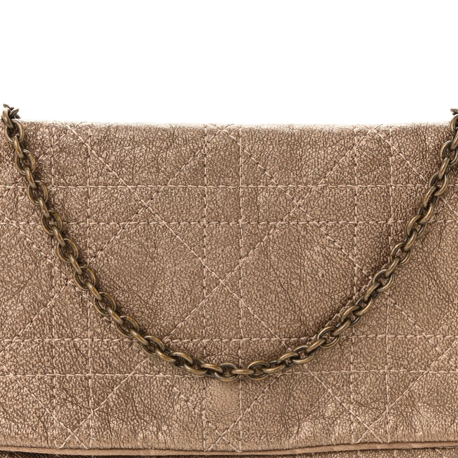 Lambskin Cannage Lady Dior Chain Clutch Bronze