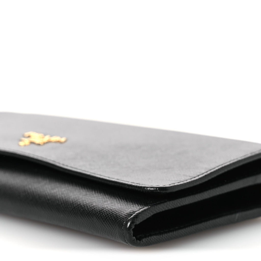 Saffiano Metal Large Chain Wallet Black
