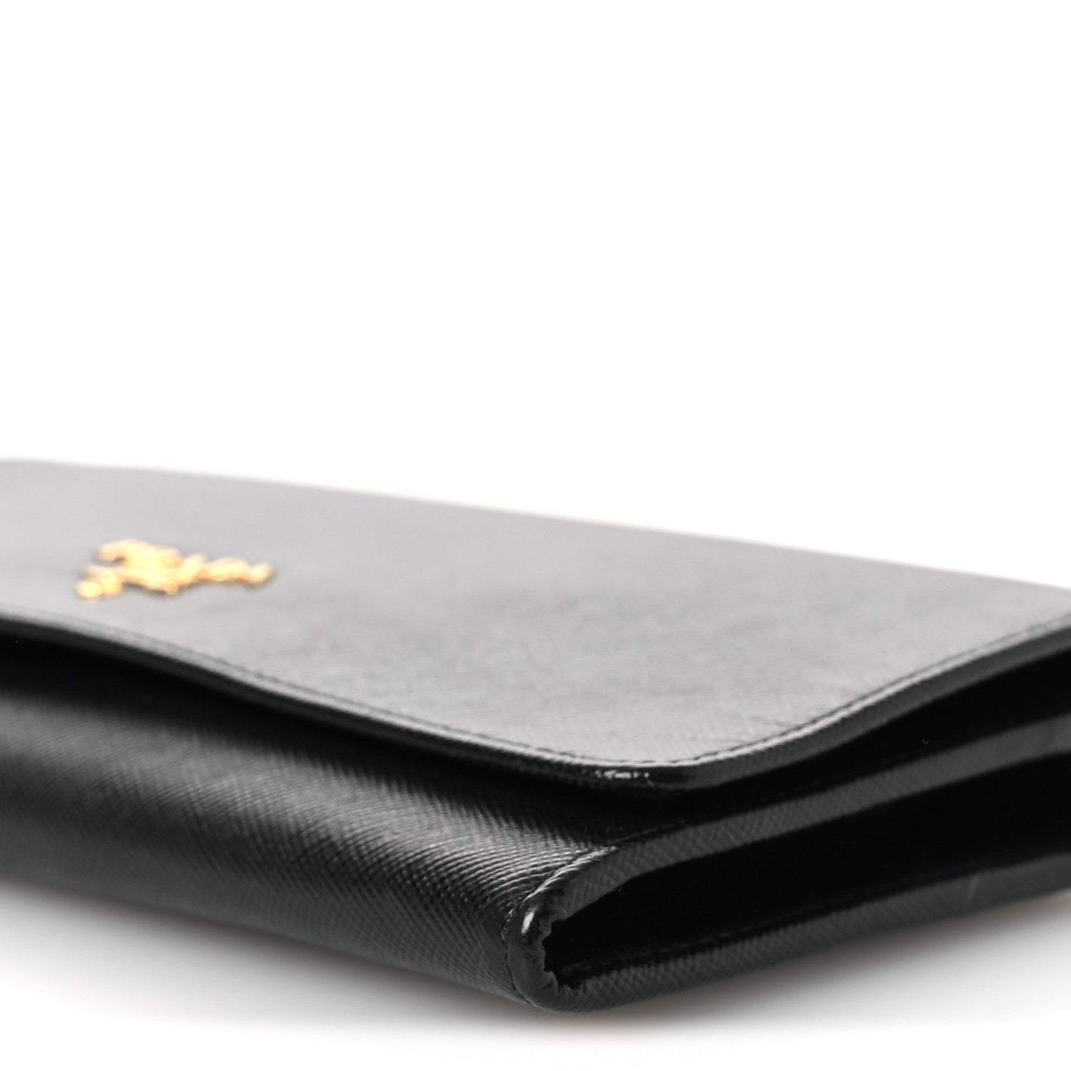Saffiano Metal Large Chain Wallet Black
