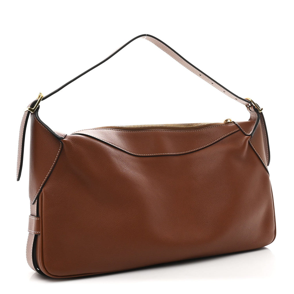 Supple Calfskin Medium Romy Shoulder Bag Tan