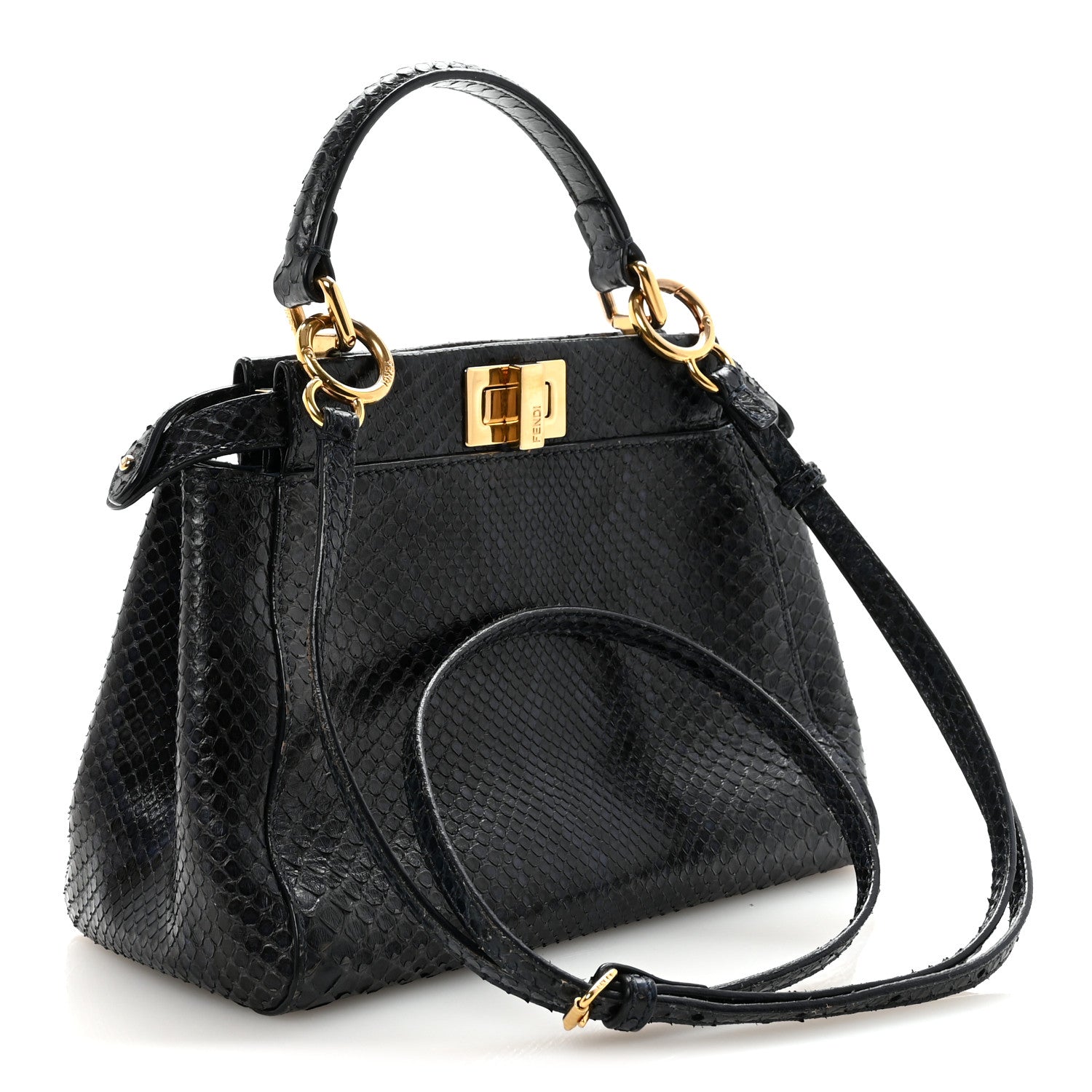 Python Shiny Nappa Mini Peekaboo Iconic Satchel Blue Jeans