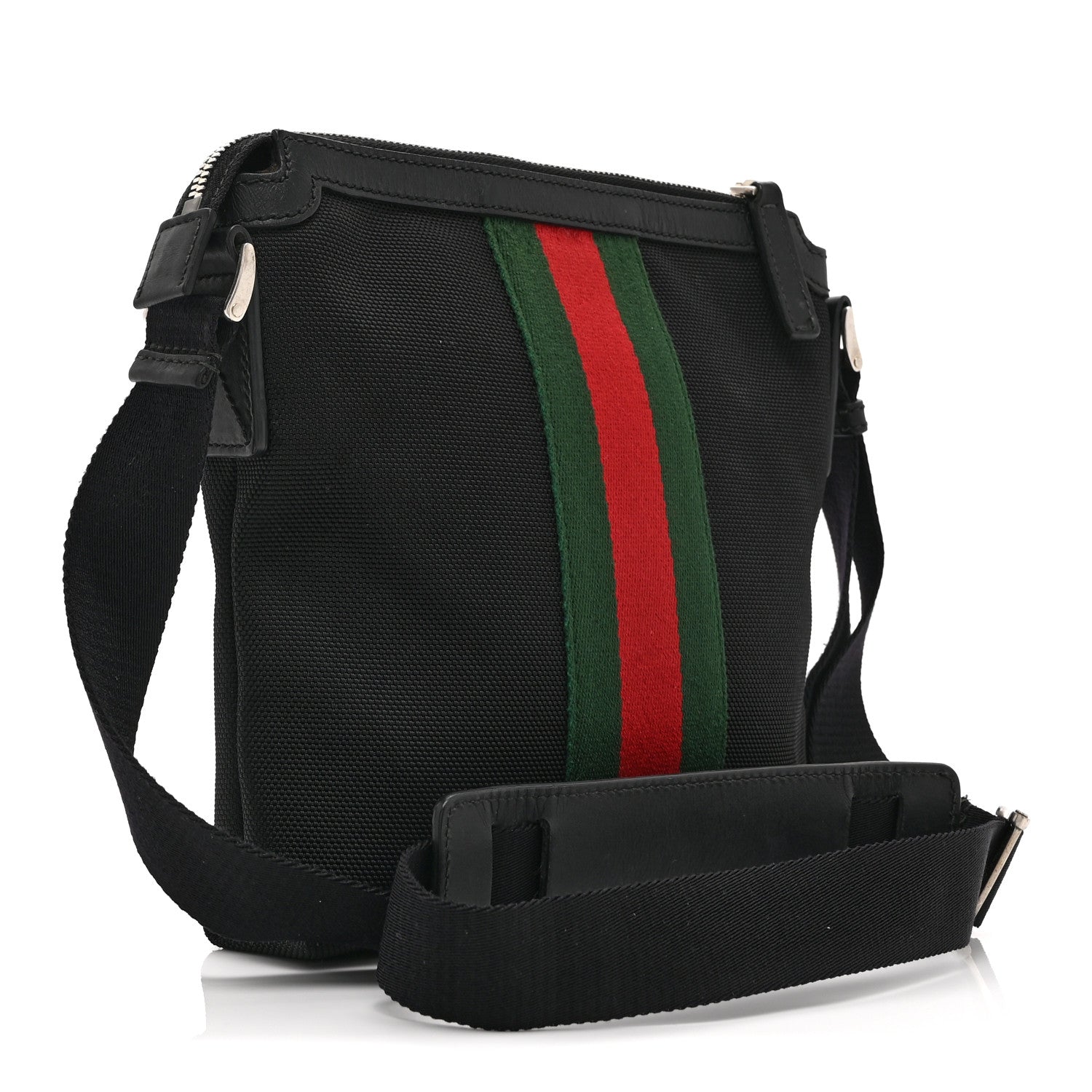 Canvas Web Messenger Bag Black