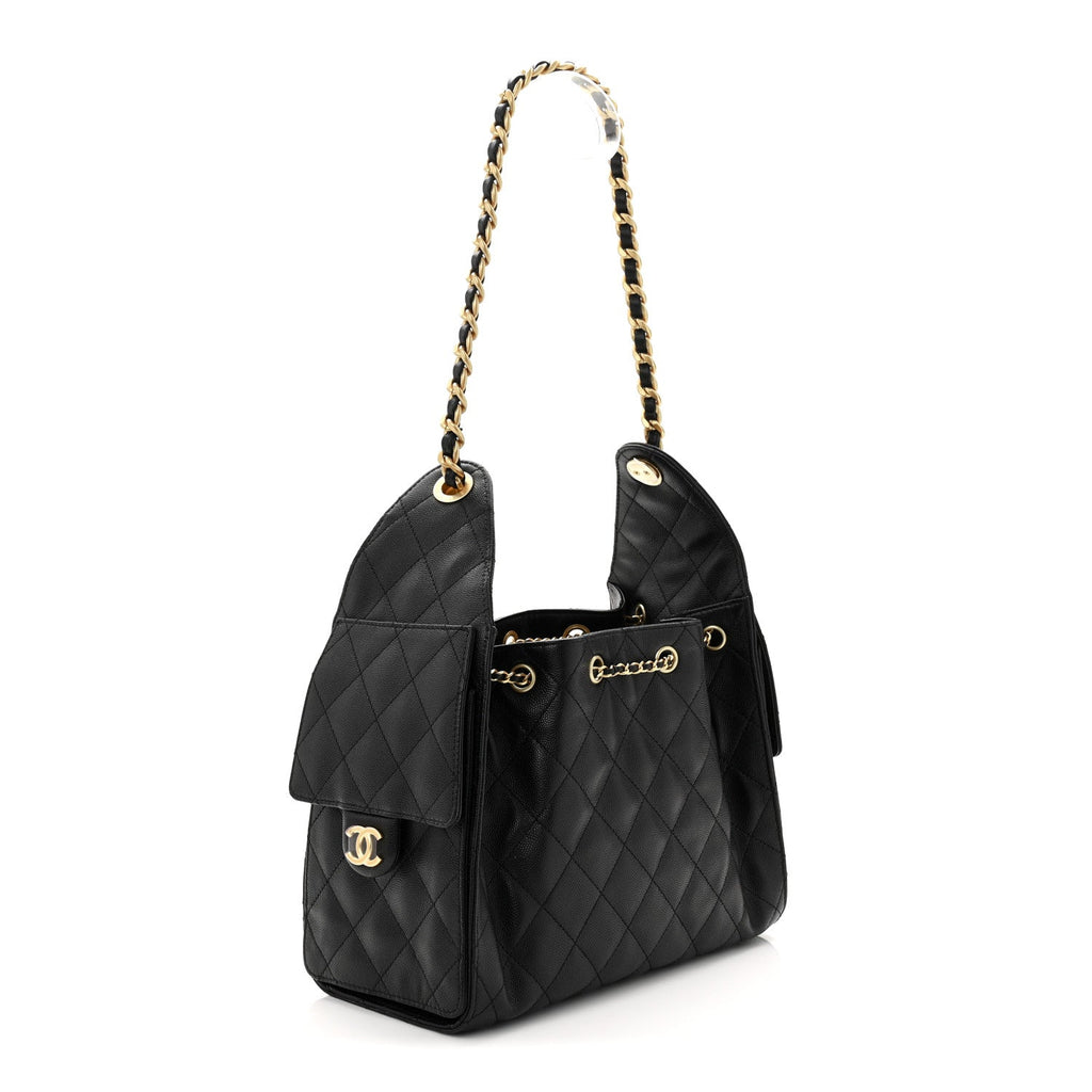 Caviar Quilted Small Chanel 25 Handbag Black