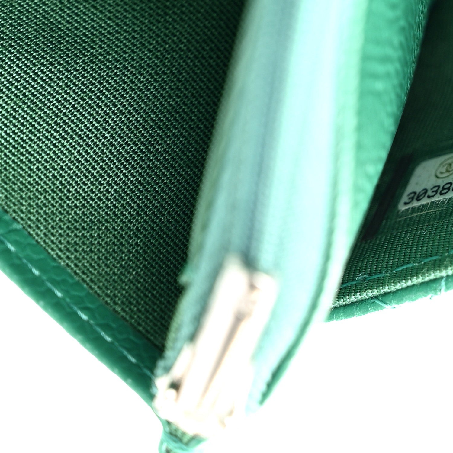 Caviar Quilted Wallet On Chain WOC Green