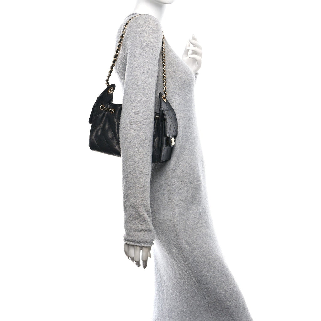 Caviar Quilted Mini Chanel 25 Handbag Black