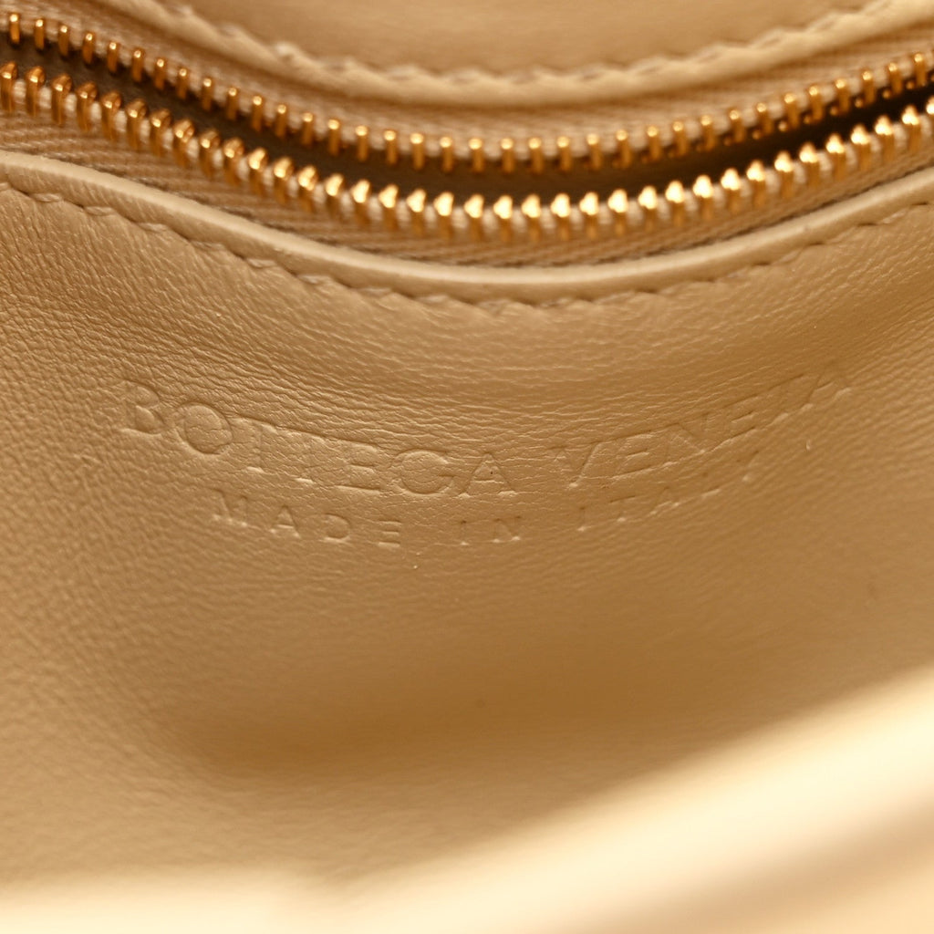 Nappa Maxi Intreccio Small Padded Cassette Crossbody Bag Porridge