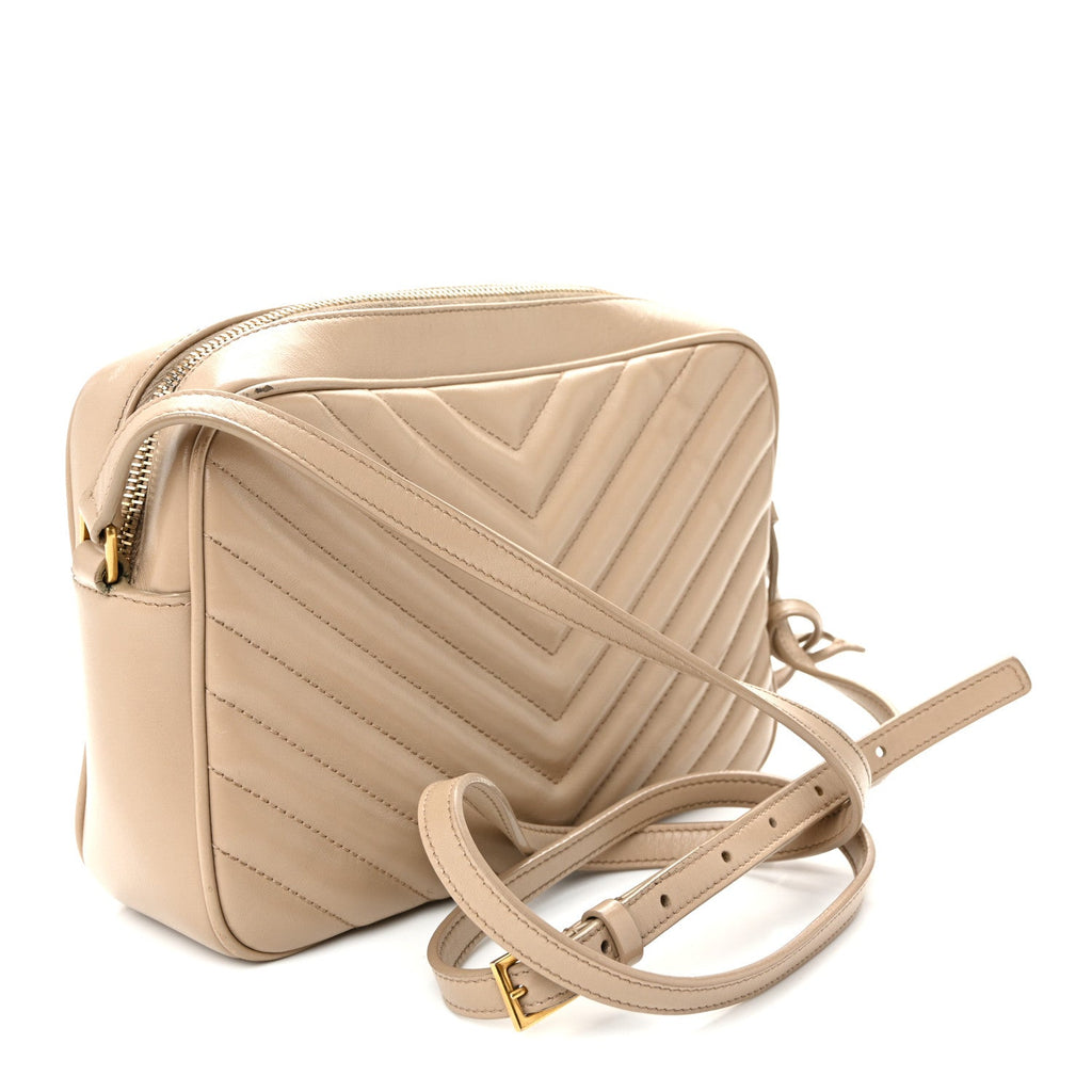 Calfskin Matelasse Monogram Lou Camera Bag Dark Beige