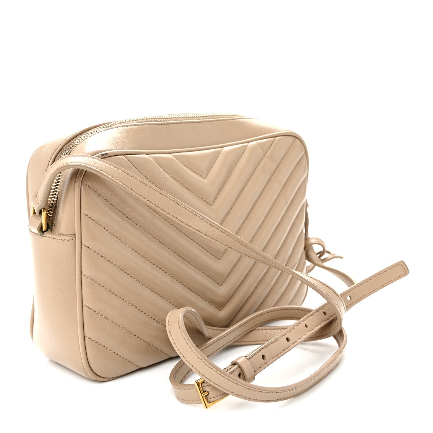 Calfskin Matelasse Monogram Lou Camera Bag Dark Beige