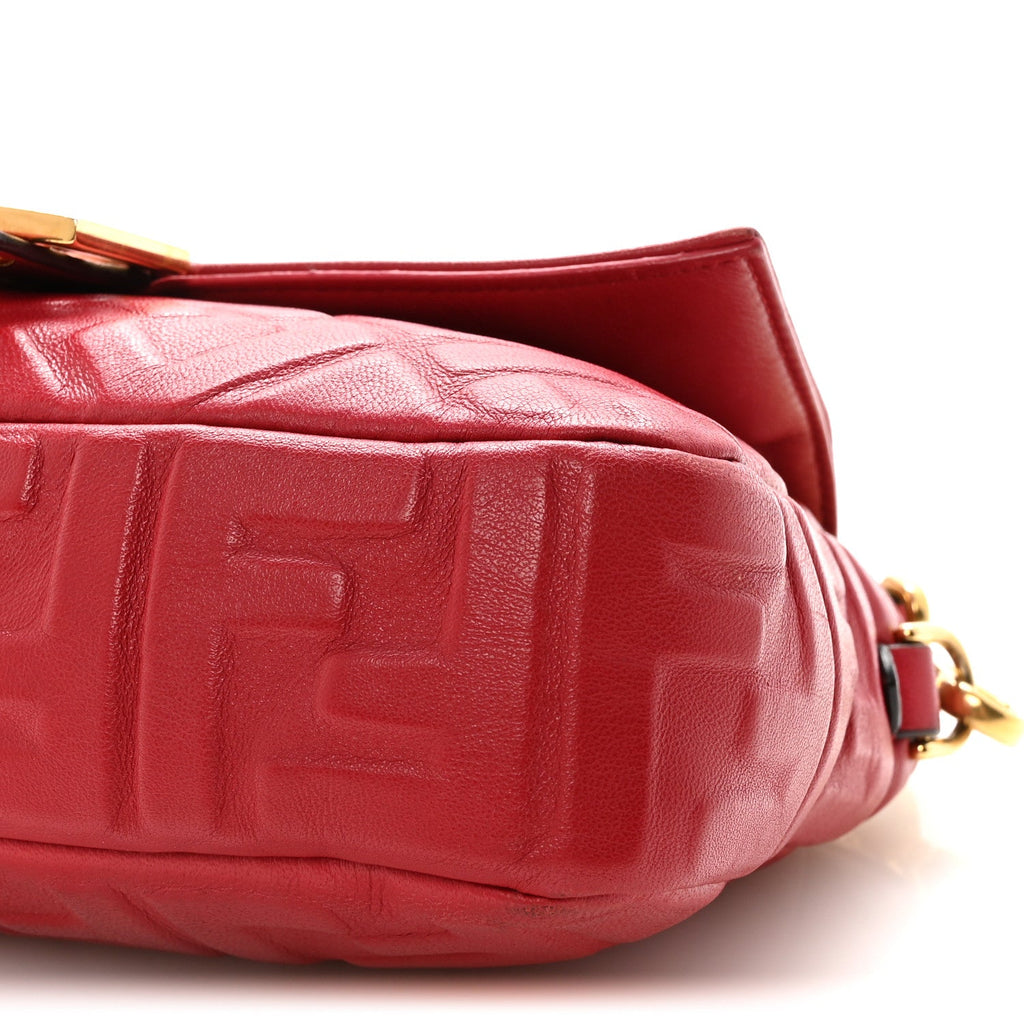 Nappa FF 1974 Embossed Baguette Fragola