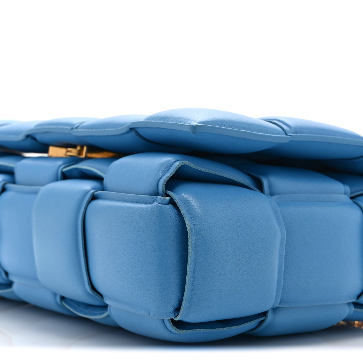 Lambskin Maxi Intreccio Padded Chain Cassette Crossbody Bag Swimming Pool