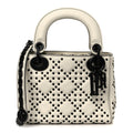 Ultra Matte Calfskin Studded Mini Supple Lady Dior White Black