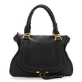 Calfskin Medium Marcie Satchel Black