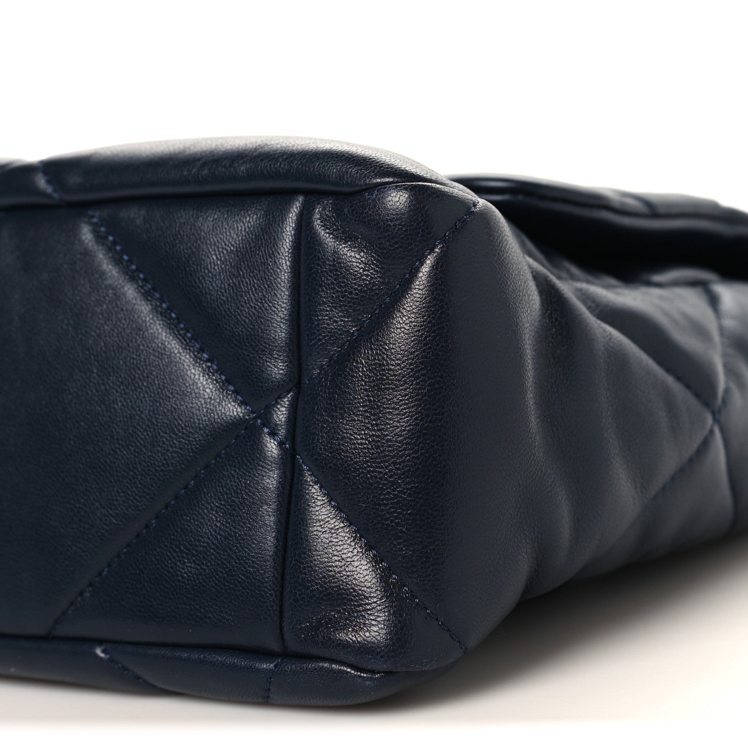 Lambskin Quilted Large Chanel 19 Flap Navy Blue