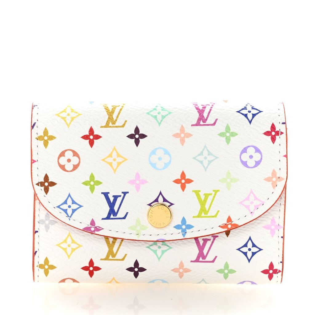 LV X TM Monogram Multicolor Rosalie Coin Purse White Kawaii Pink