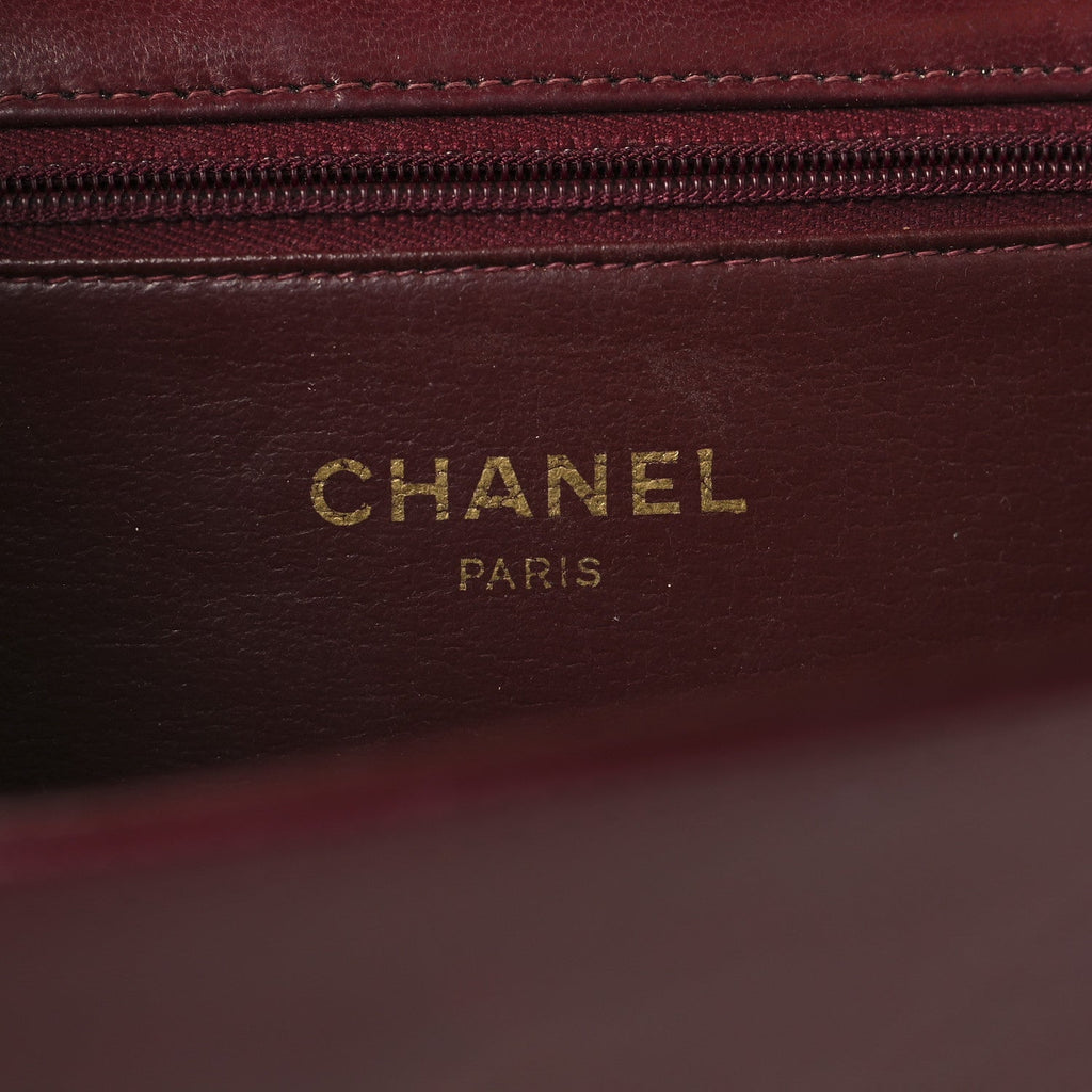 Lambskin Quilted Small Single Flap Bordeaux