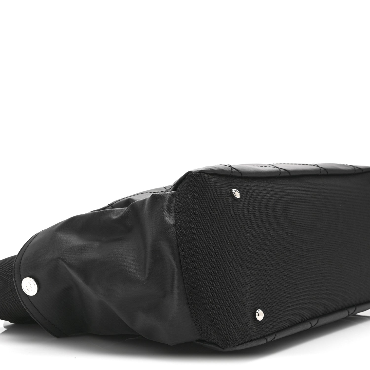 Coated Canvas Quilted Large Paris Biarritz Tote Black