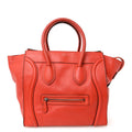 Drummed Calfskin Mini Luggage Coquelicot