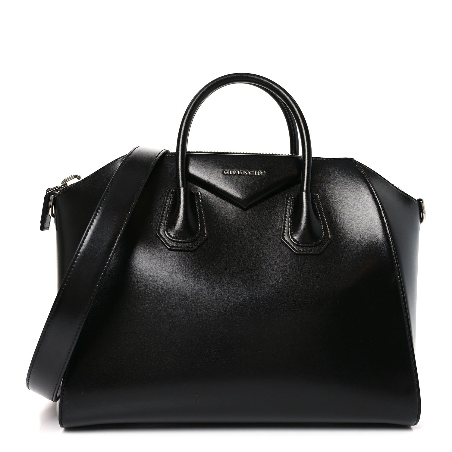 Shiny Lord Calfskin Medium Antigona Black
