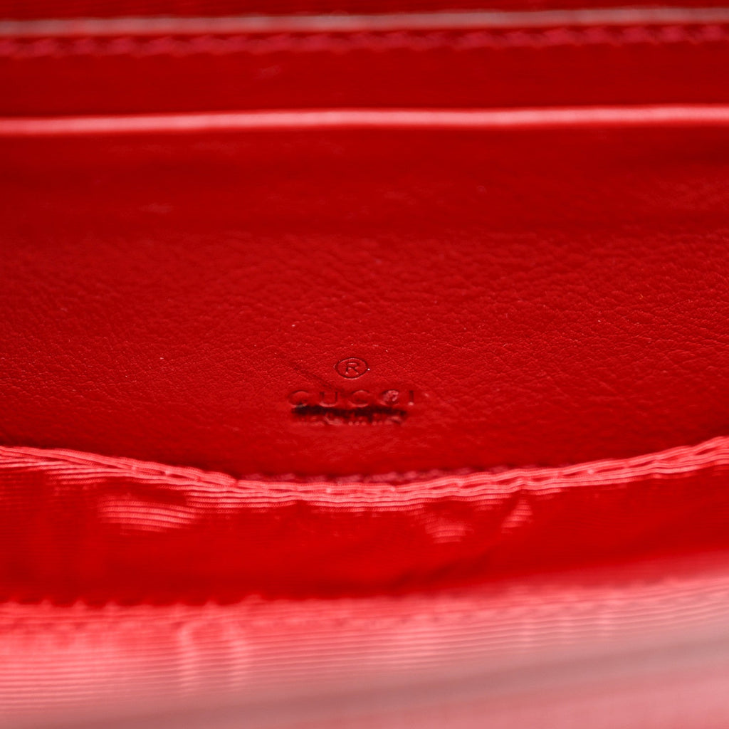 Moire Fabric Calfskin Rhinestone Monogram Monochrome Lizard Embossed Mini Bamboo 1947 Top Handle Chain Bag Red