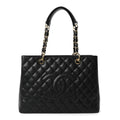 Caviar Quilted Grand Shopping Tote GST Black