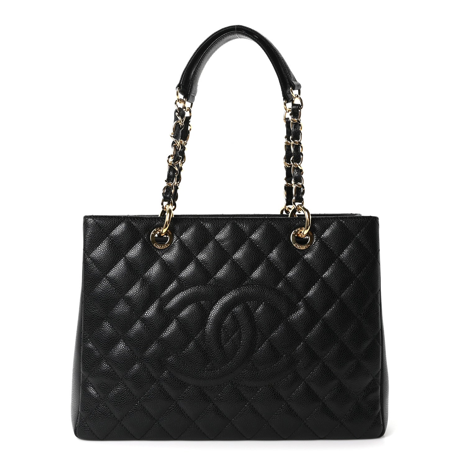Caviar Quilted Grand Shopping Tote GST Black