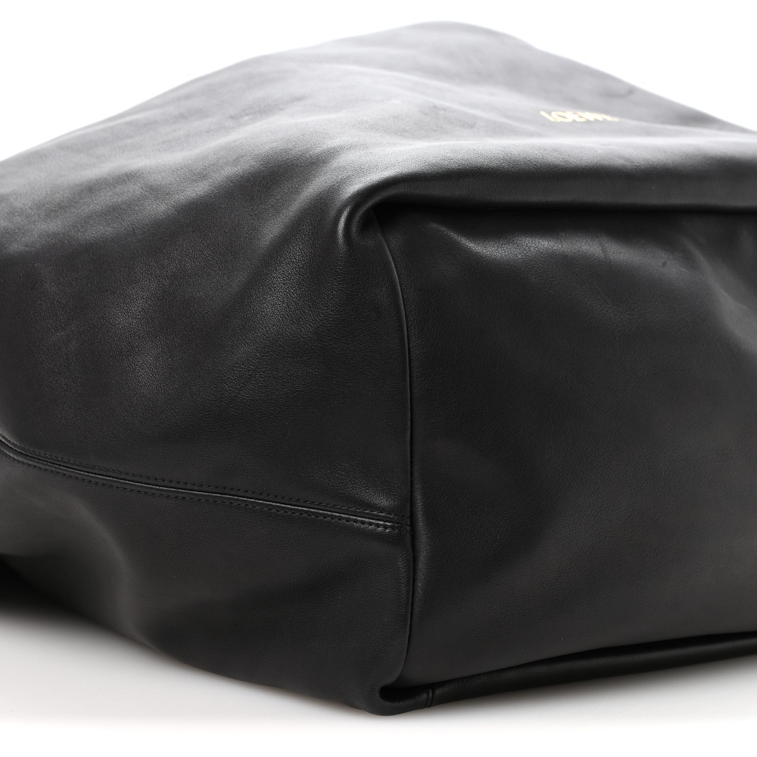 Calfskin XL Squeeze Cord Bag Black