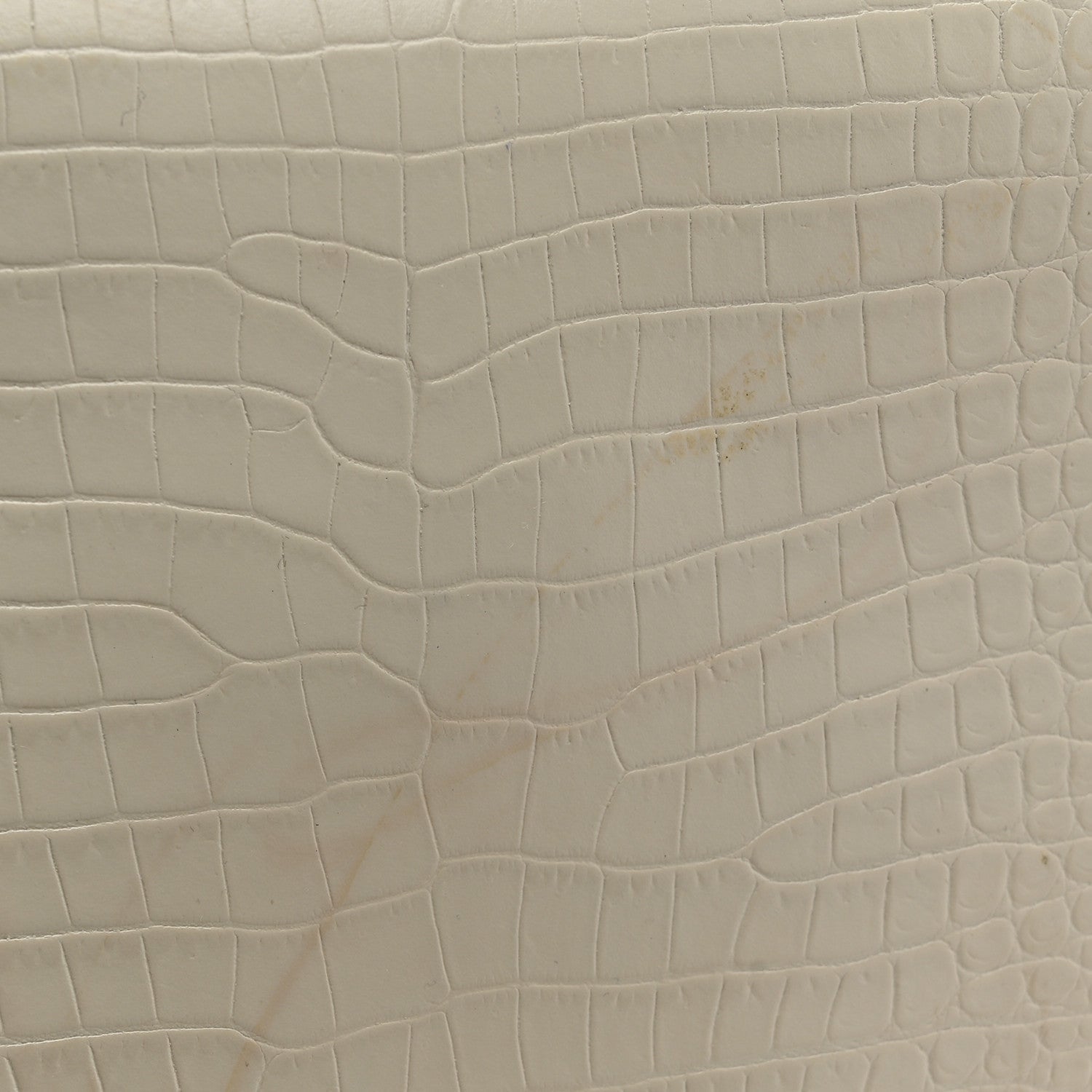 Calfskin Crocodile Embossed Uptown Monogram Pouch Crema Soft