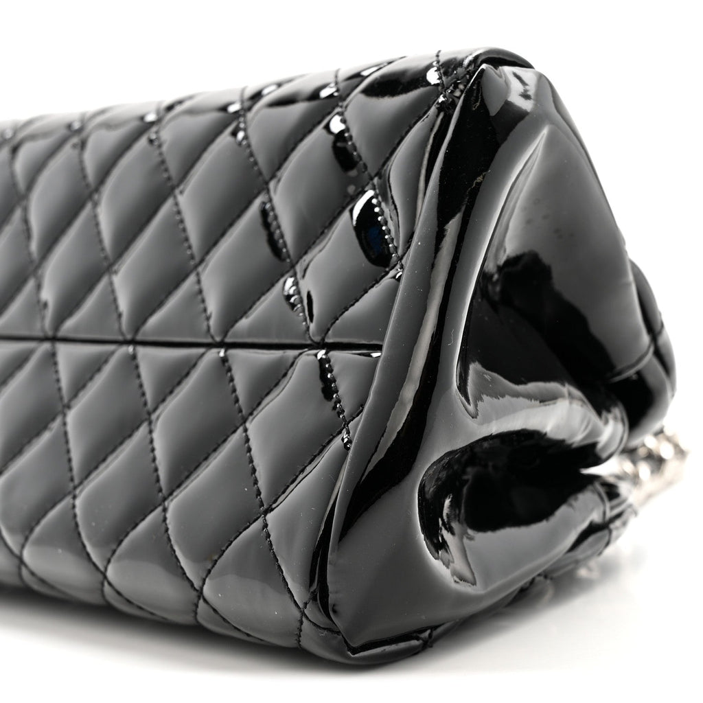 Patent Quilted Small Just Mademoiselle Bowling Bag Black