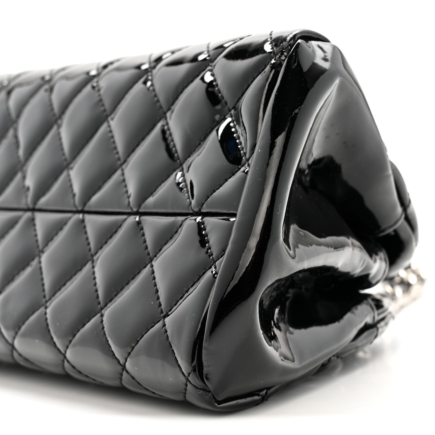 Patent Quilted Small Just Mademoiselle Bowling Bag Black
