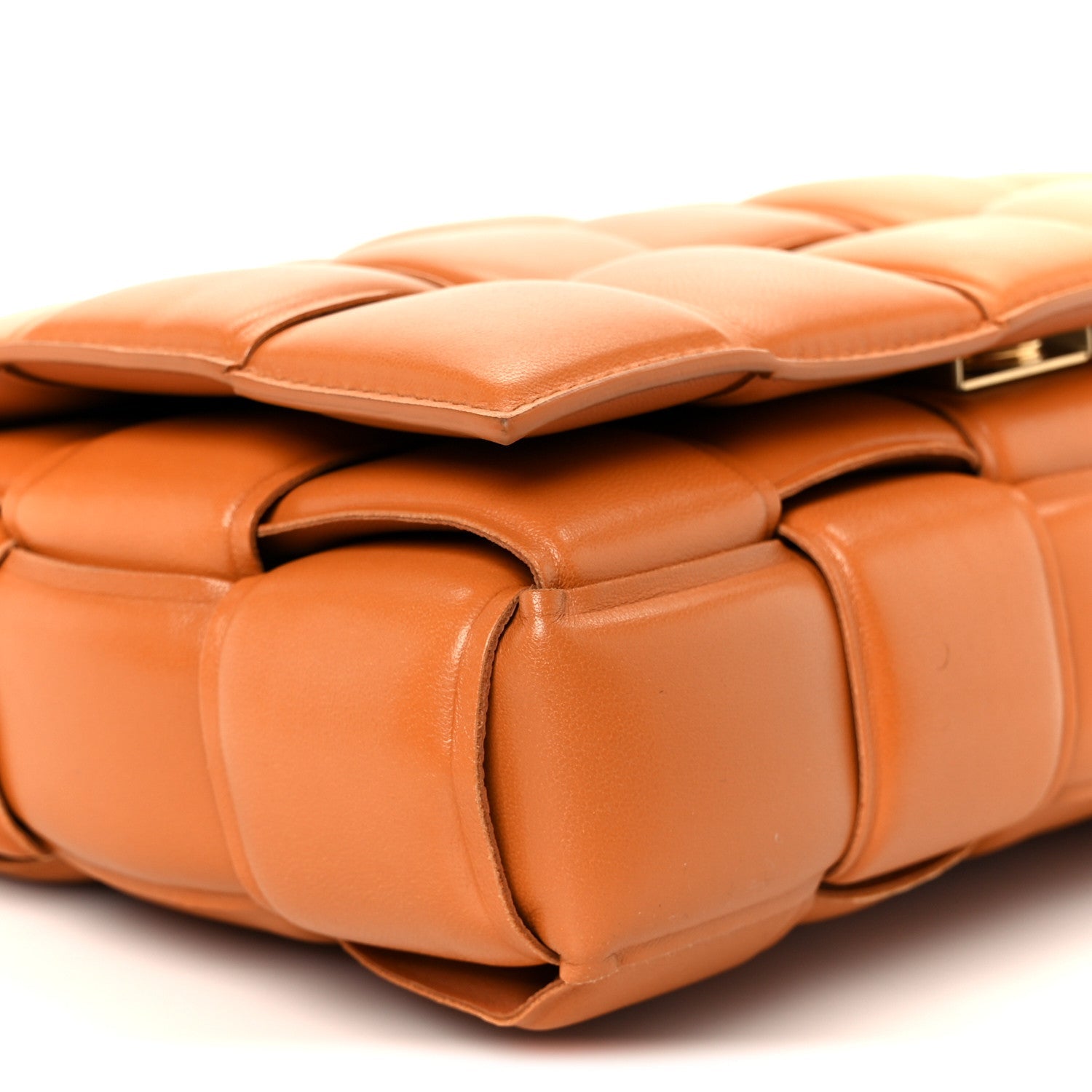 Lambskin Maxi Intreccio Padded Chain Cassette Crossbody Bag Clay