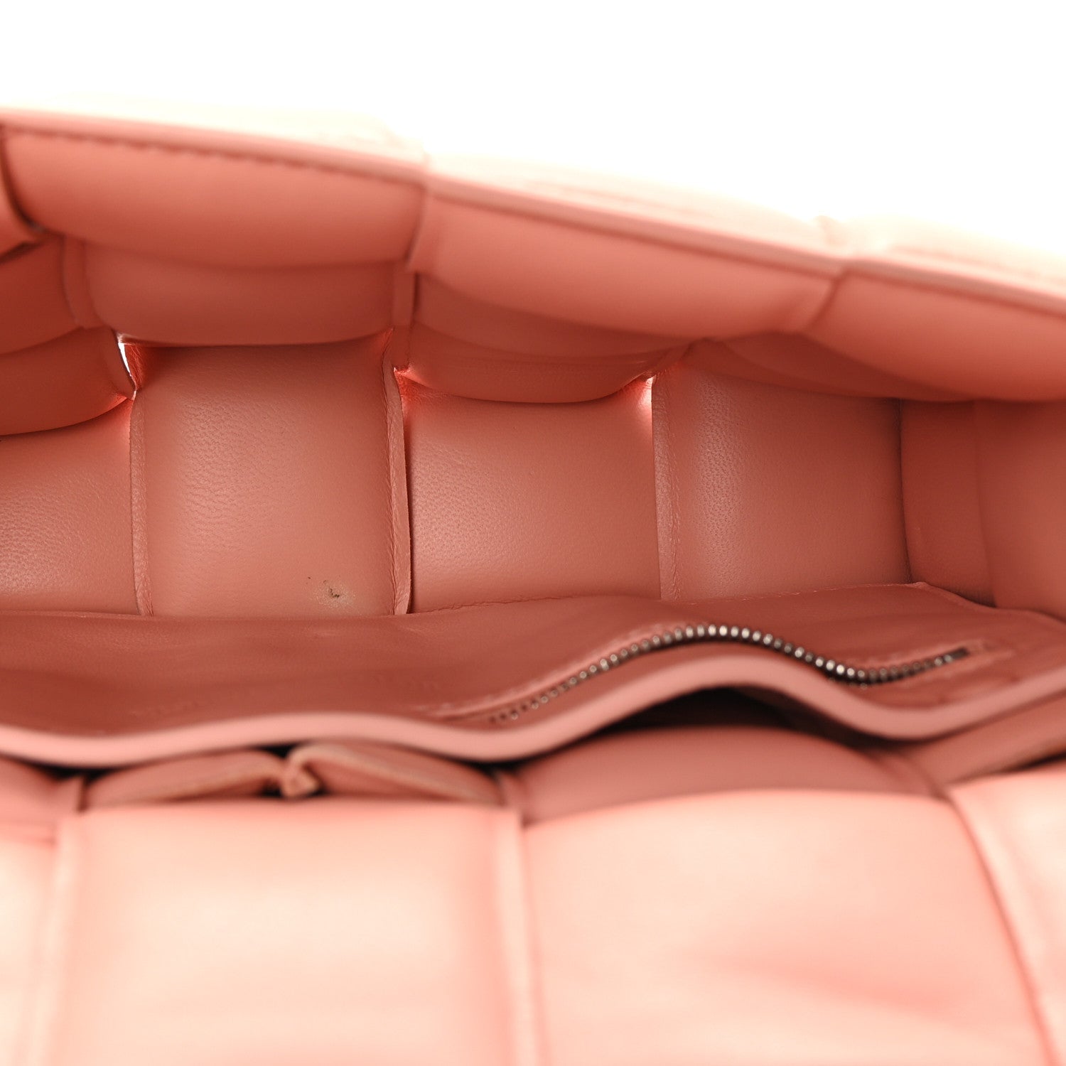 Nappa Maxi Intreccio Padded Cassette Crossbody Bag Peachy