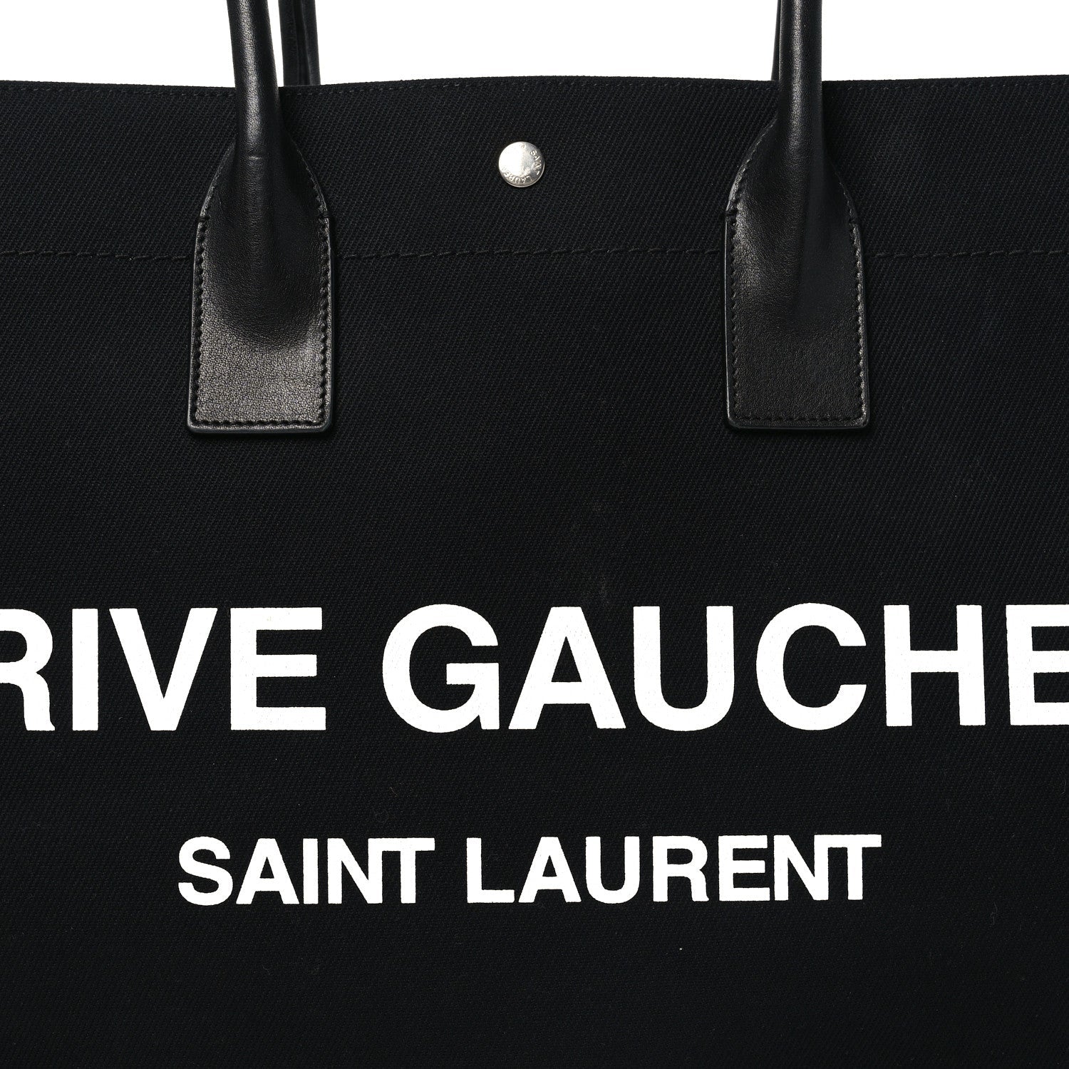 Linen Calfskin Rive Gauche Tote Black