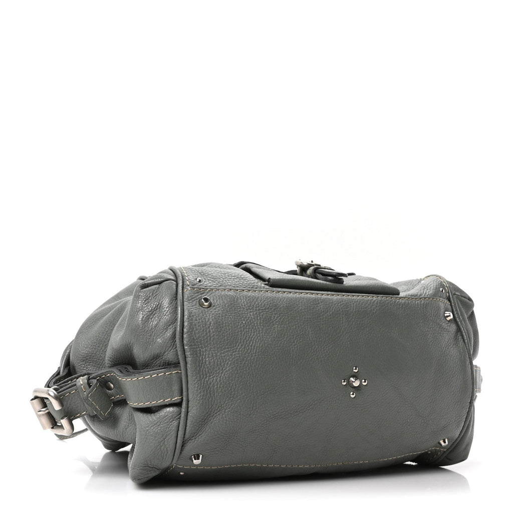 Calfskin Paddington Front Pocket Tote Gris Vert