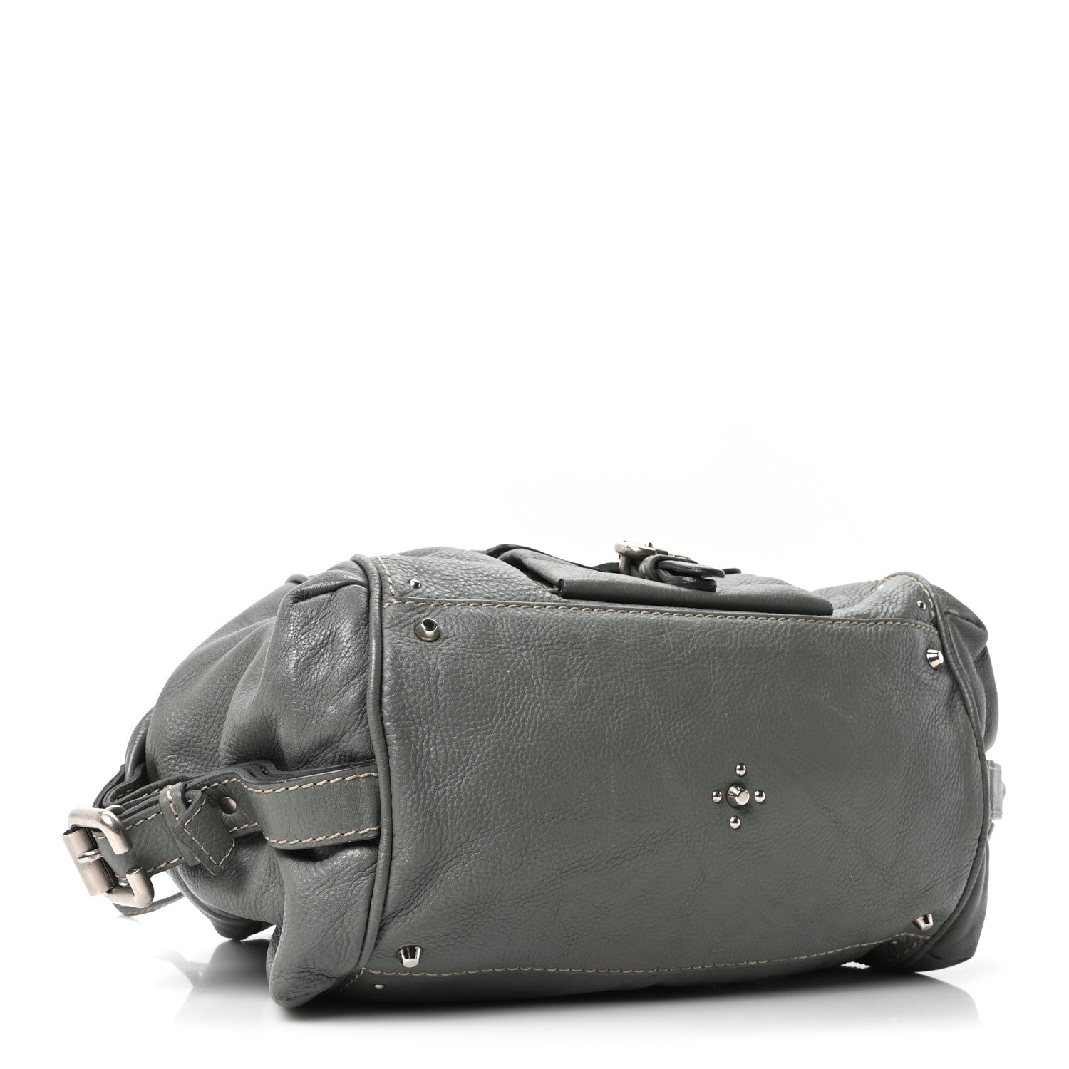 Calfskin Paddington Front Pocket Tote Gris Vert