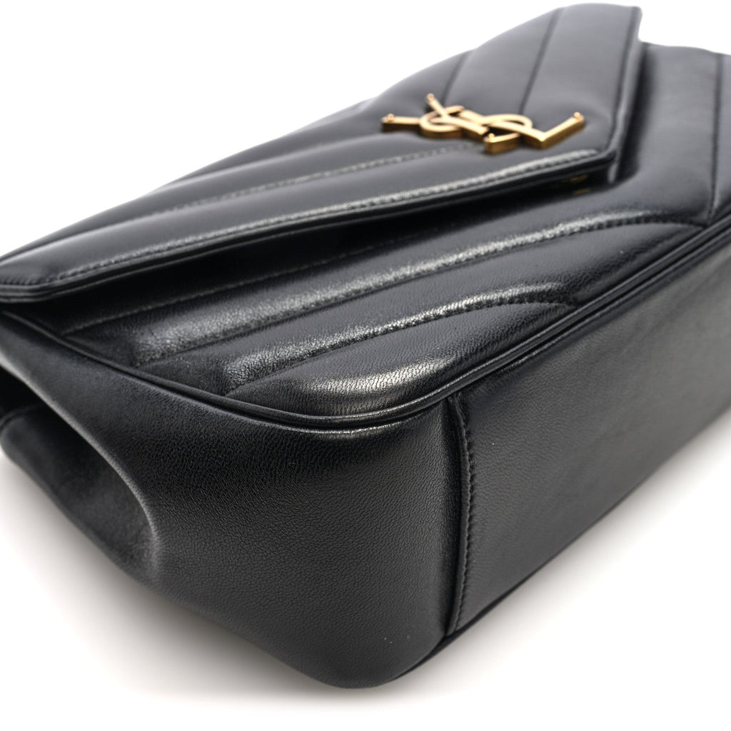 Lambskin Chevron Quilted Medium Loulou Black