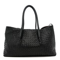 Calfskin Intrecciato Pinacoteca Reversible Tote Black Fondant