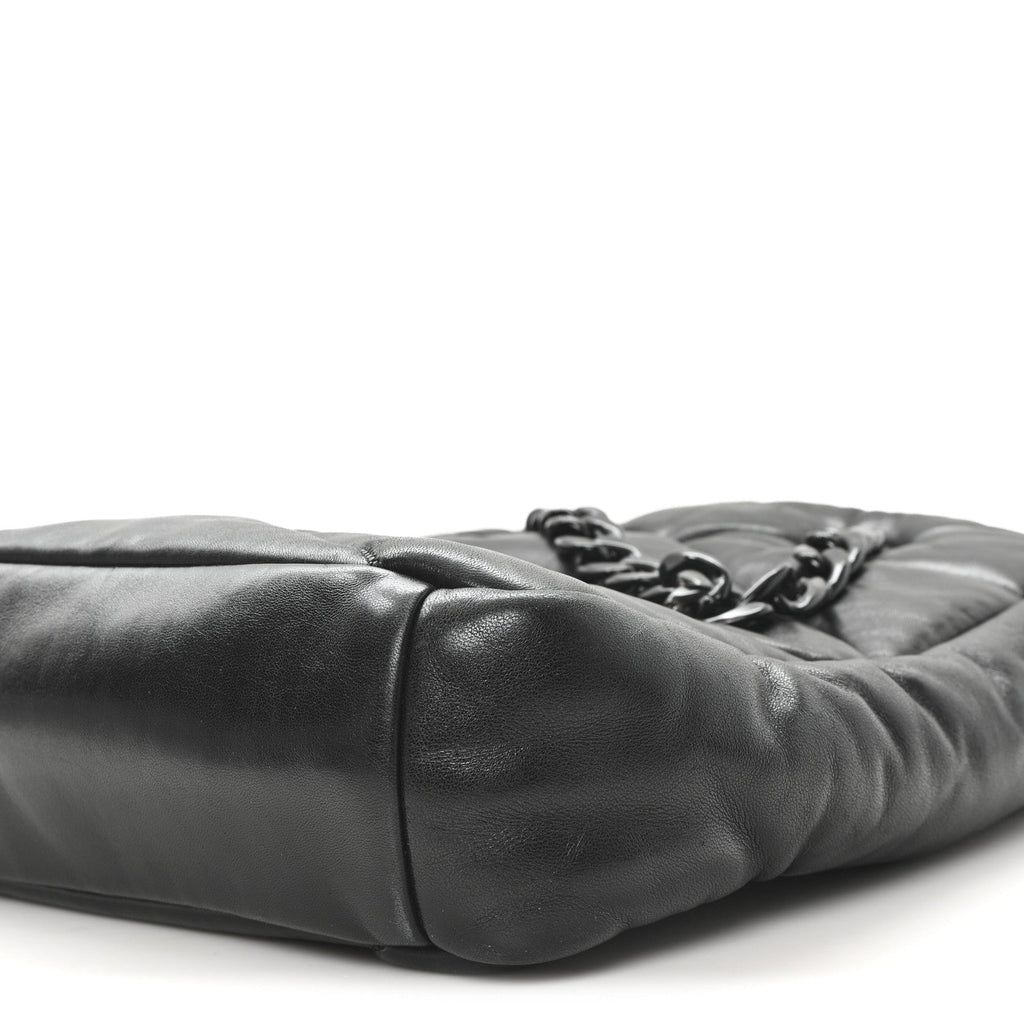 Nappa Cloud Quilted Travia Medium Tote Black