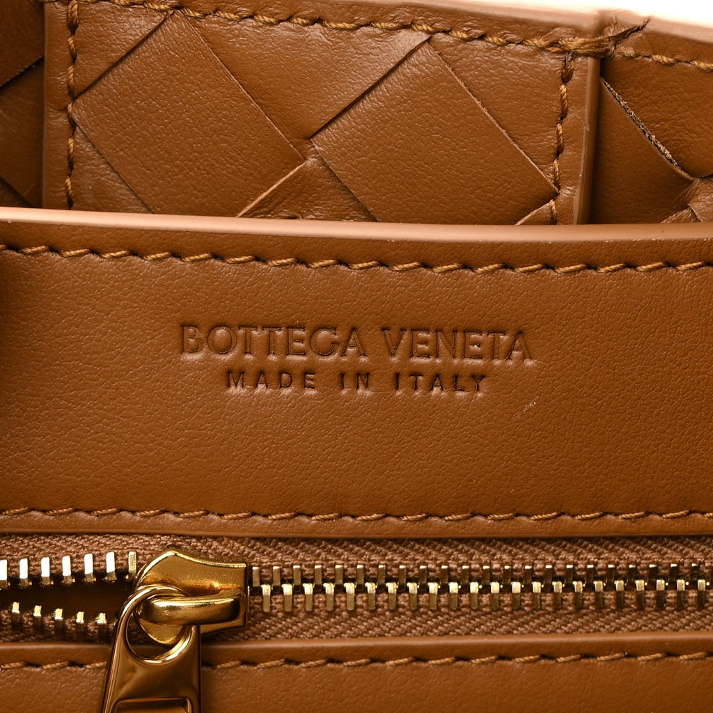 Suede Intrecciato Small Andiamo Shoulder Bag Amber