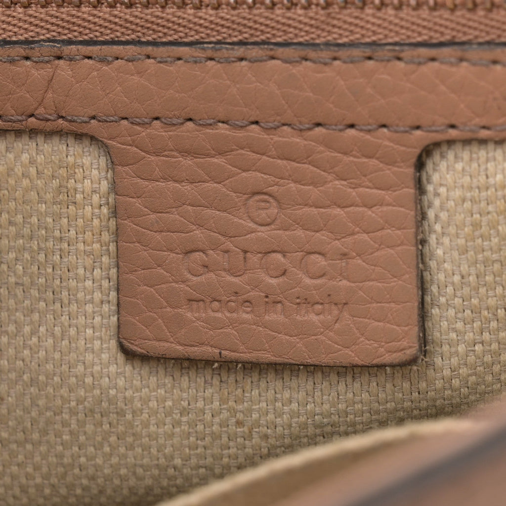 Pebbled Calfskin Medium Soho Flap Crossbody Camelia